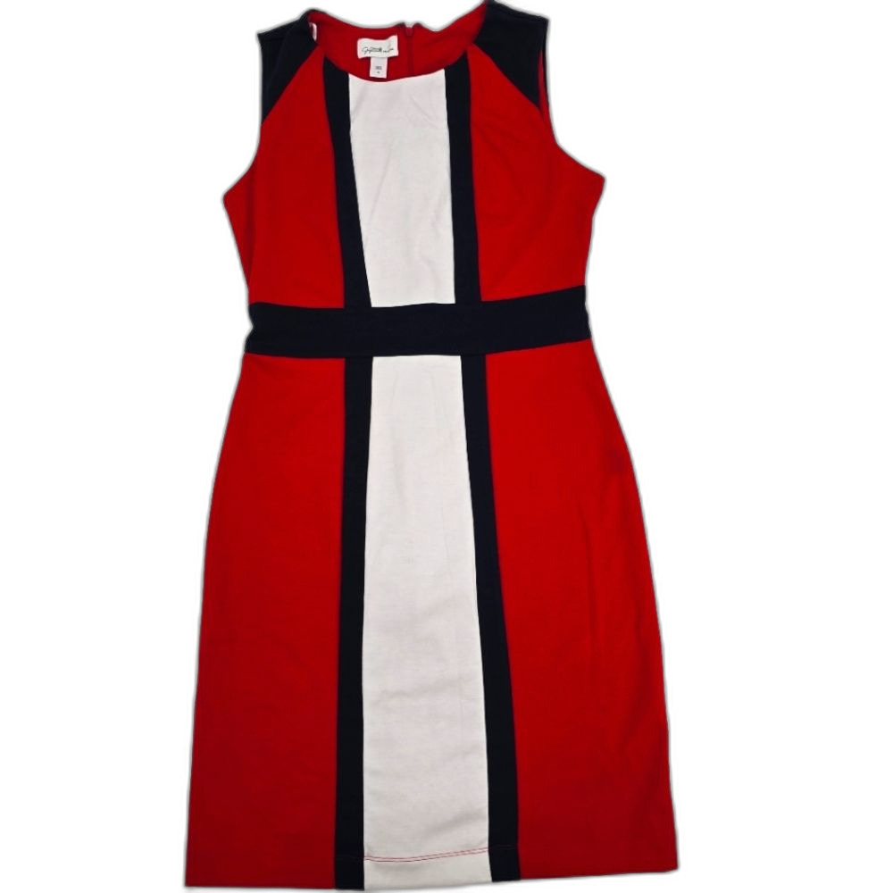 Jaclyn Smith Collection Red White and Black Sleeveless Dress Size S